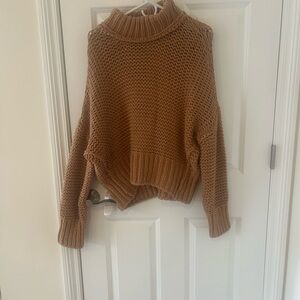 Free People Cozy Brown Knit Sweater